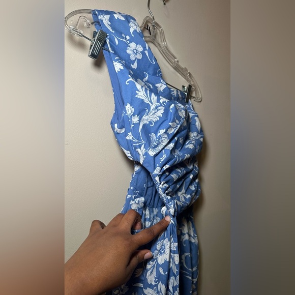 Abercrombie & Fitch One Shoulder Rusched Cutout Slit Leg Wedding Guest Dress XXS - Picture 9 of 12